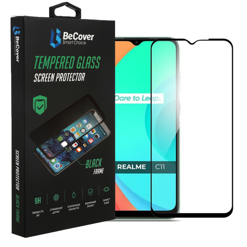 Захисне скло BeCover для Realme C11 2021 Black (708153) фото1