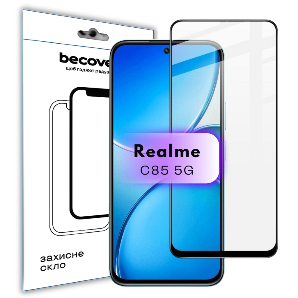 Захисне скло BeCover для Realme C85 5G Black (715139) фото1