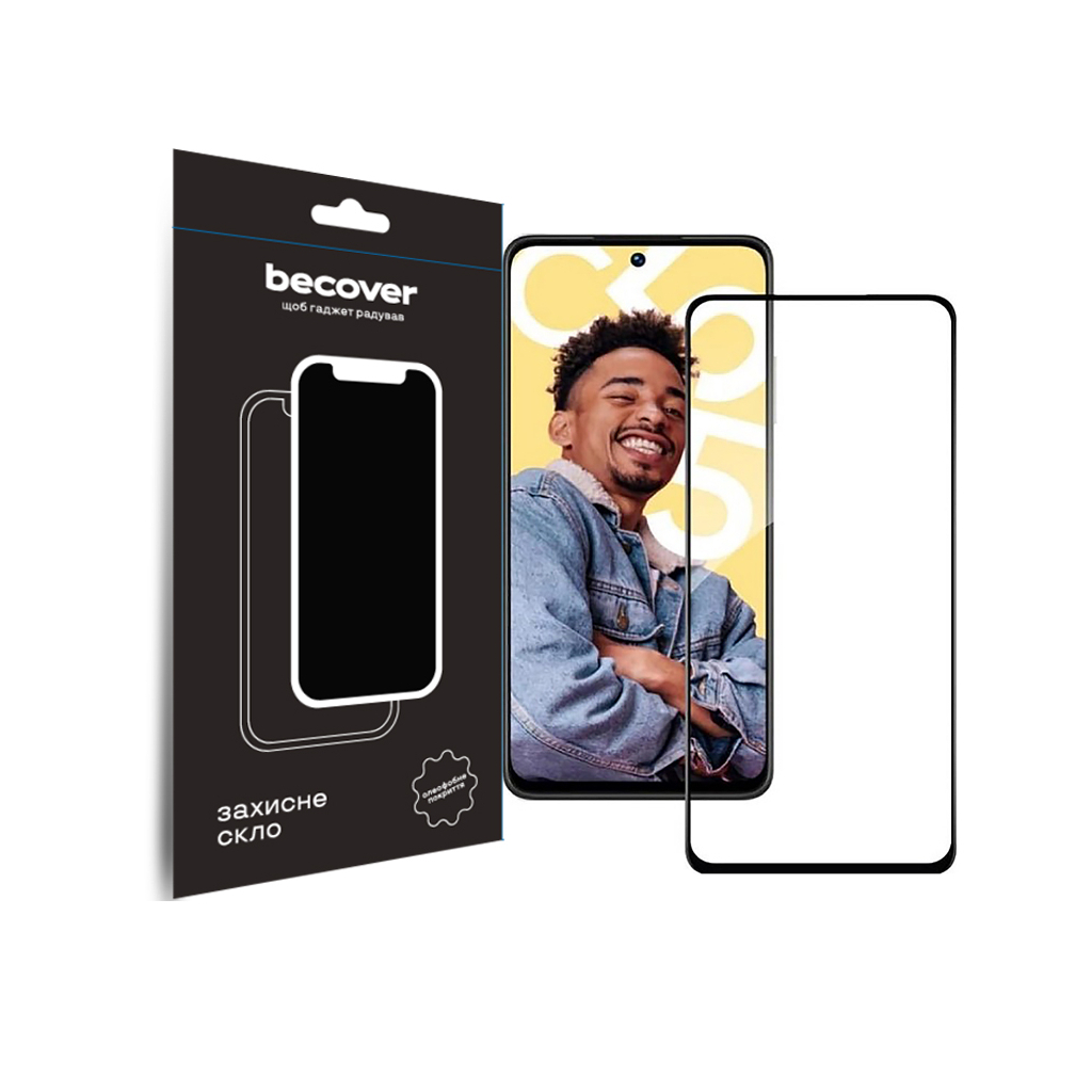 Захисне скло BeCover для Realme C55 Black (709765) фото1