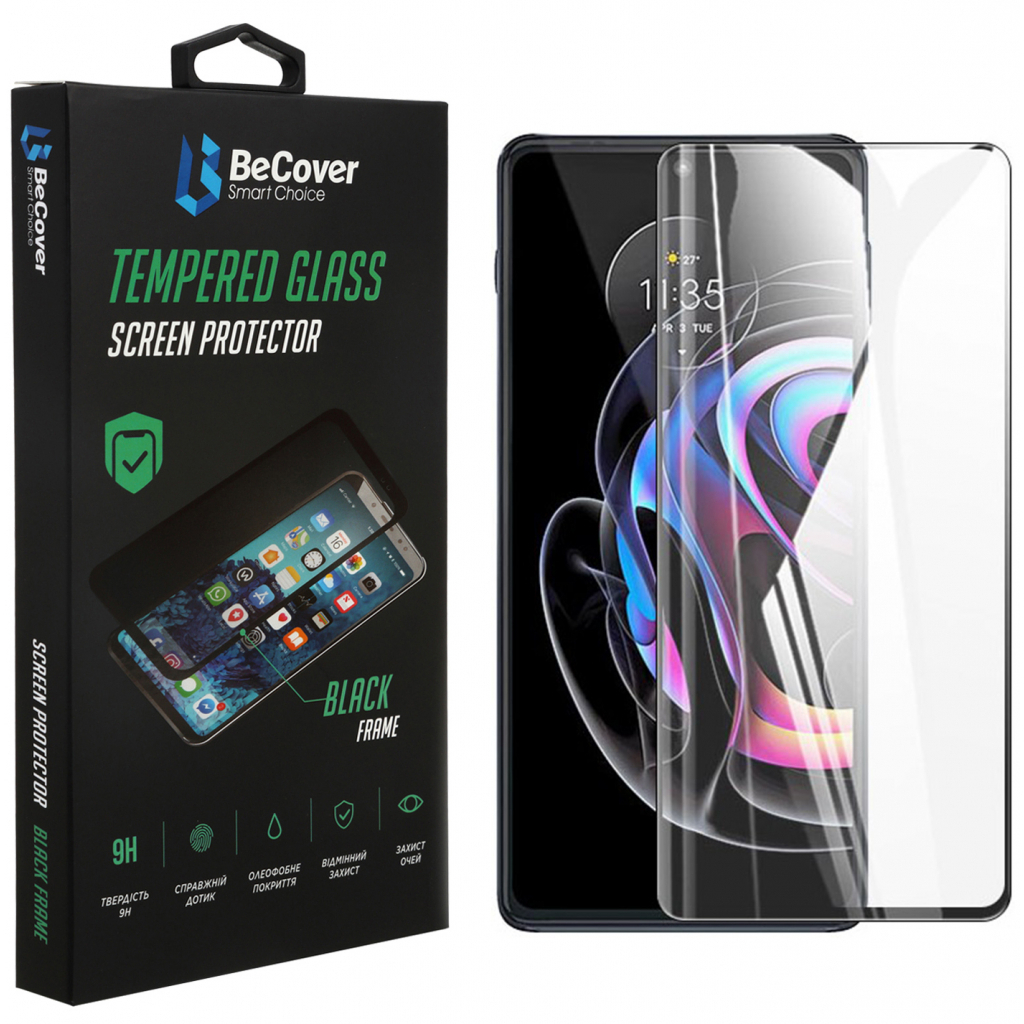 Захисне скло BeCover для Motorola Moto Edge 20 Lite Black (706898) фото1