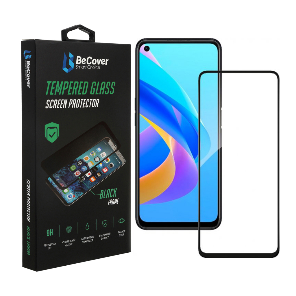 Захисне скло BeCover для Oppo A76 Black (707604) фото1