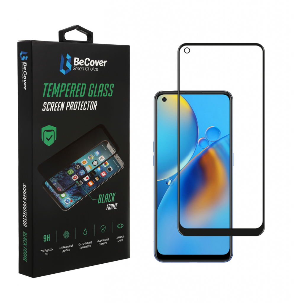 Захисне скло BeCover для Oppo A74 4G Black (706656) фото1