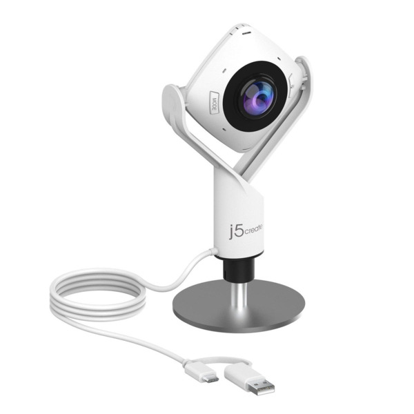 Веб-камера 360°, 1080 P, USB-A/C 3.0, крепление 1/4'' под штатив, Auto