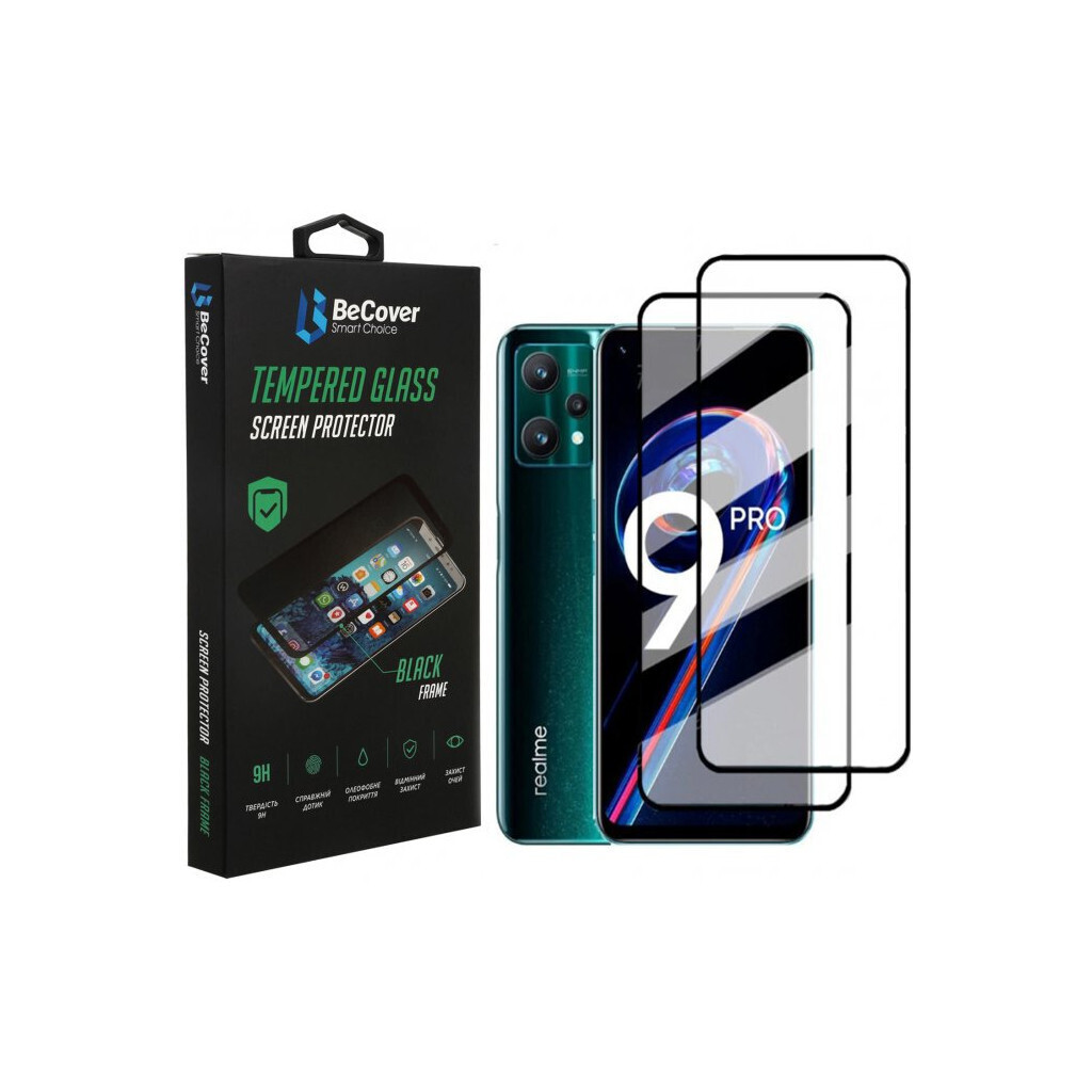 Захисне скло BeCover для Realme 9 Pro/9i Black (707878) фото1