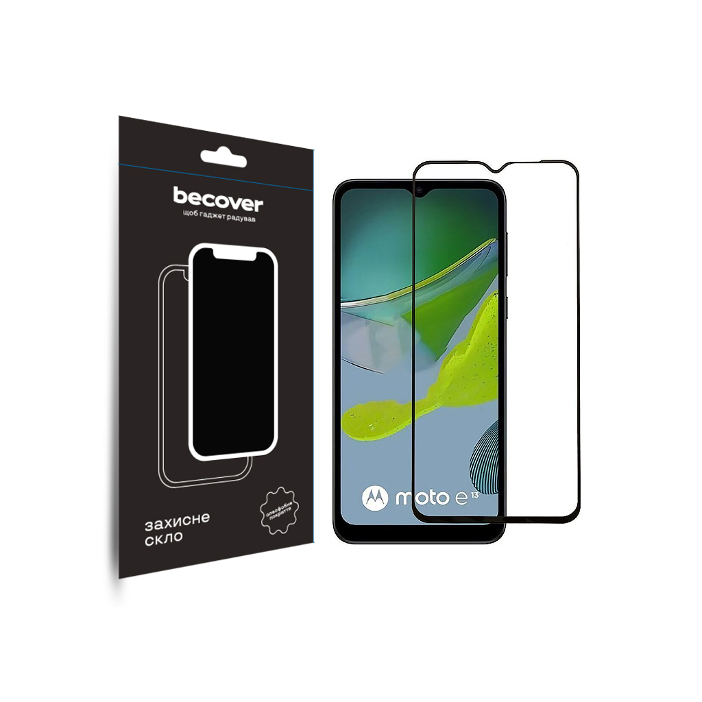 Захисне скло BeCover для Motorola Moto E13 Black (708843) фото1