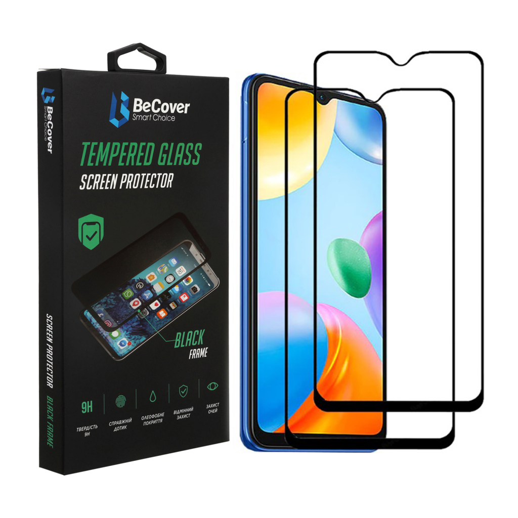 Захисне скло BeCover для Xiaomi Redmi 10C/12C Black (707451) фото1