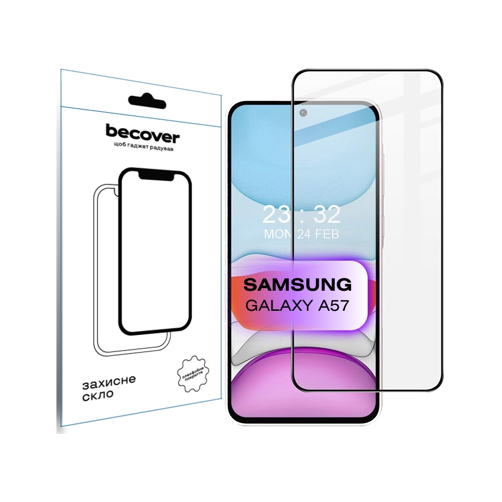 Захисне скло BeCover для Samsung Galaxy А57 SM-A576 Black (714918) фото1
