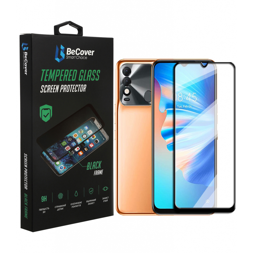 Захисне скло BeCover для Tecno Spark 8T Black (707328) фото1