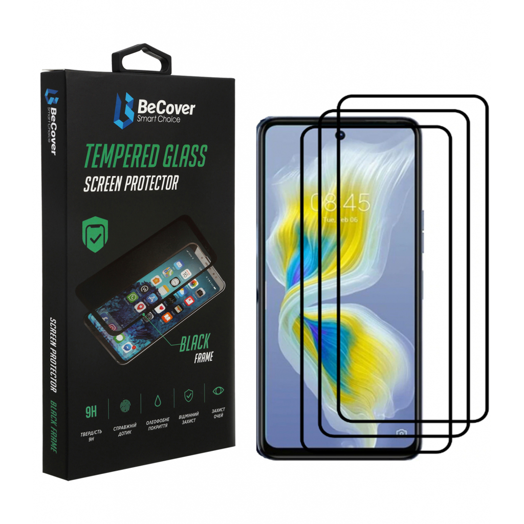 Захисне скло BeCover для Tecno Camon 18 Premier Black (707327) фото1