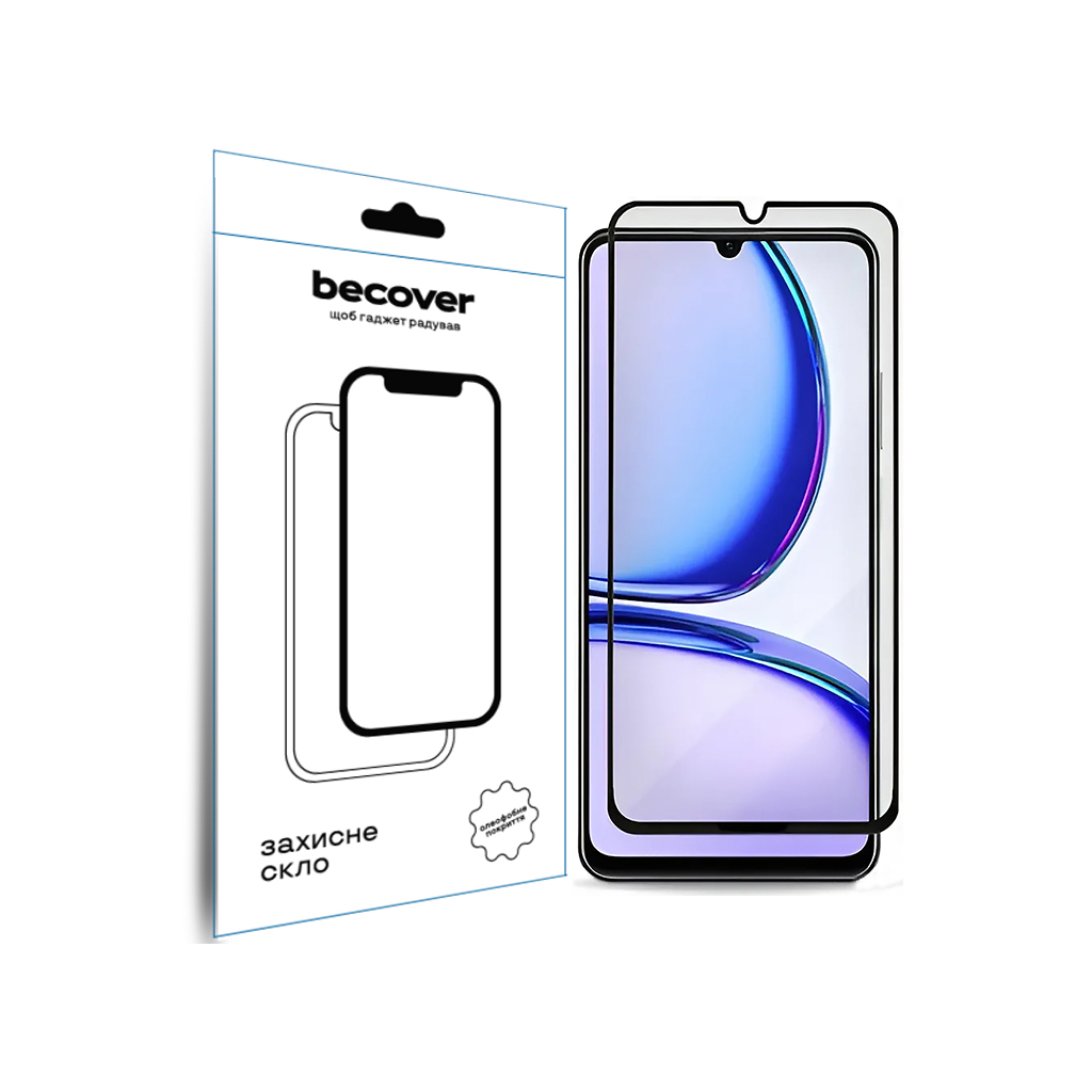 Захисне скло BeCover для Realme C61 Black (711809) фото1