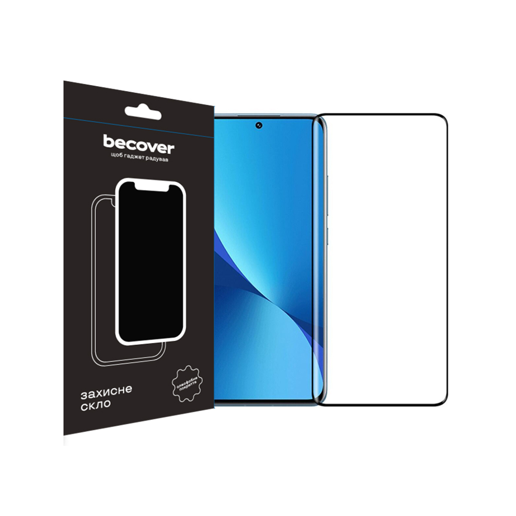 Защитное стекло BeCover для Xiaomi Redmi 12 Black (709610) фото1