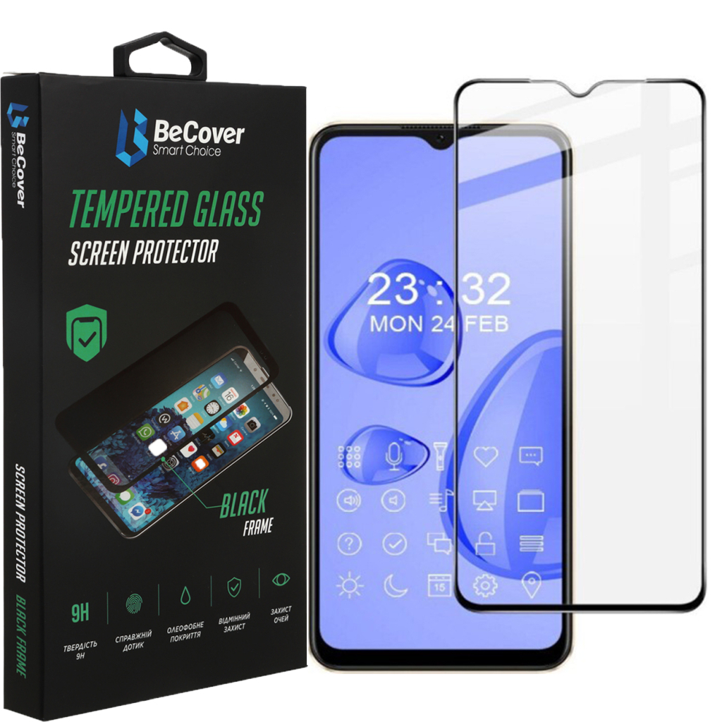 Защитное стекло BeCover для Oppo A57s Black (708550) фото1