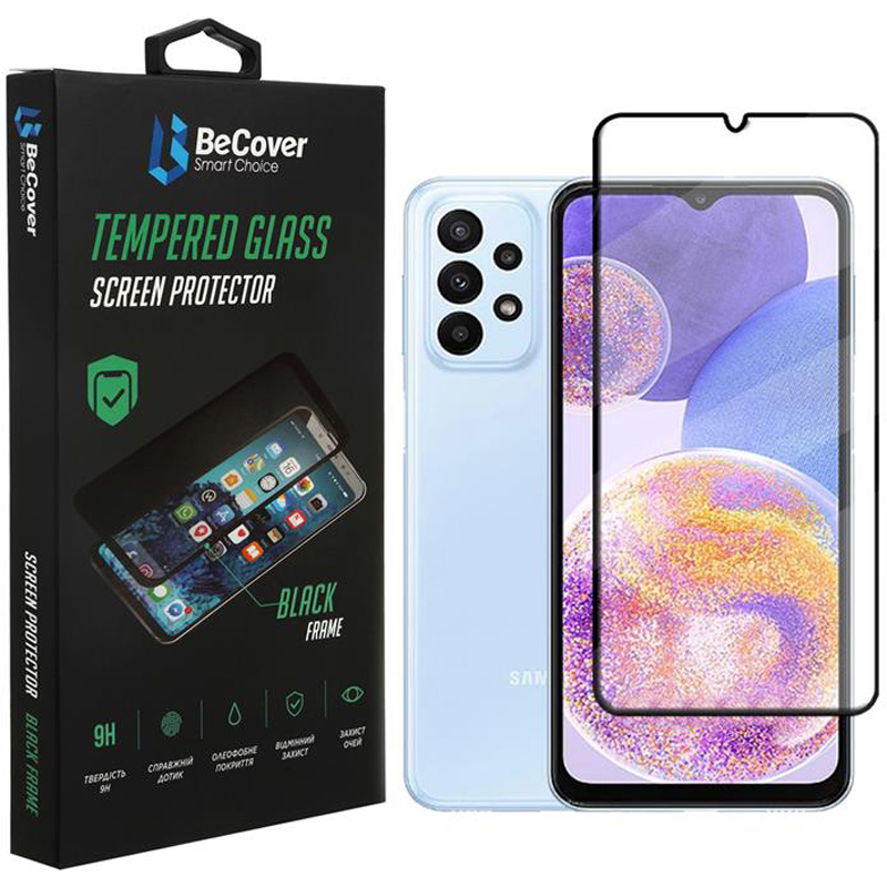 Защитное стекло BeCover для Samsung Galaxy A23 SM-A235 Black (707355) фото1
