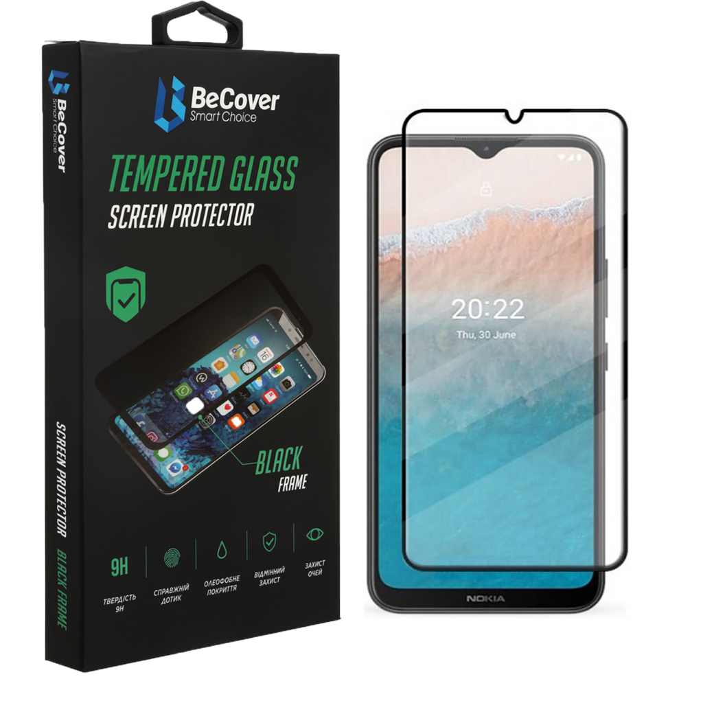 Защитное стекло BeCover для Nokia C21 Plus Black (708145) фото1