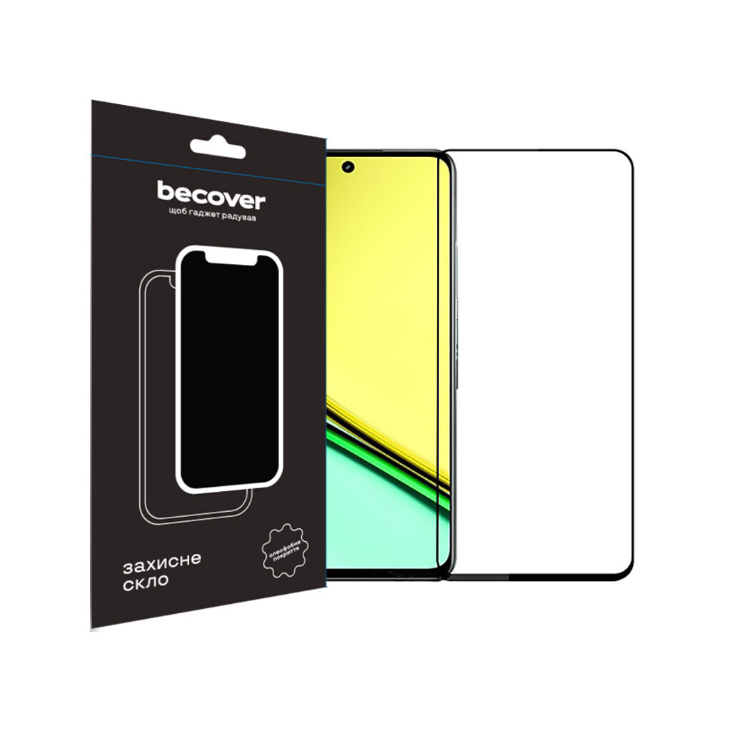 Захисне скло BeCover для Realme C67 Black (710633) фото1