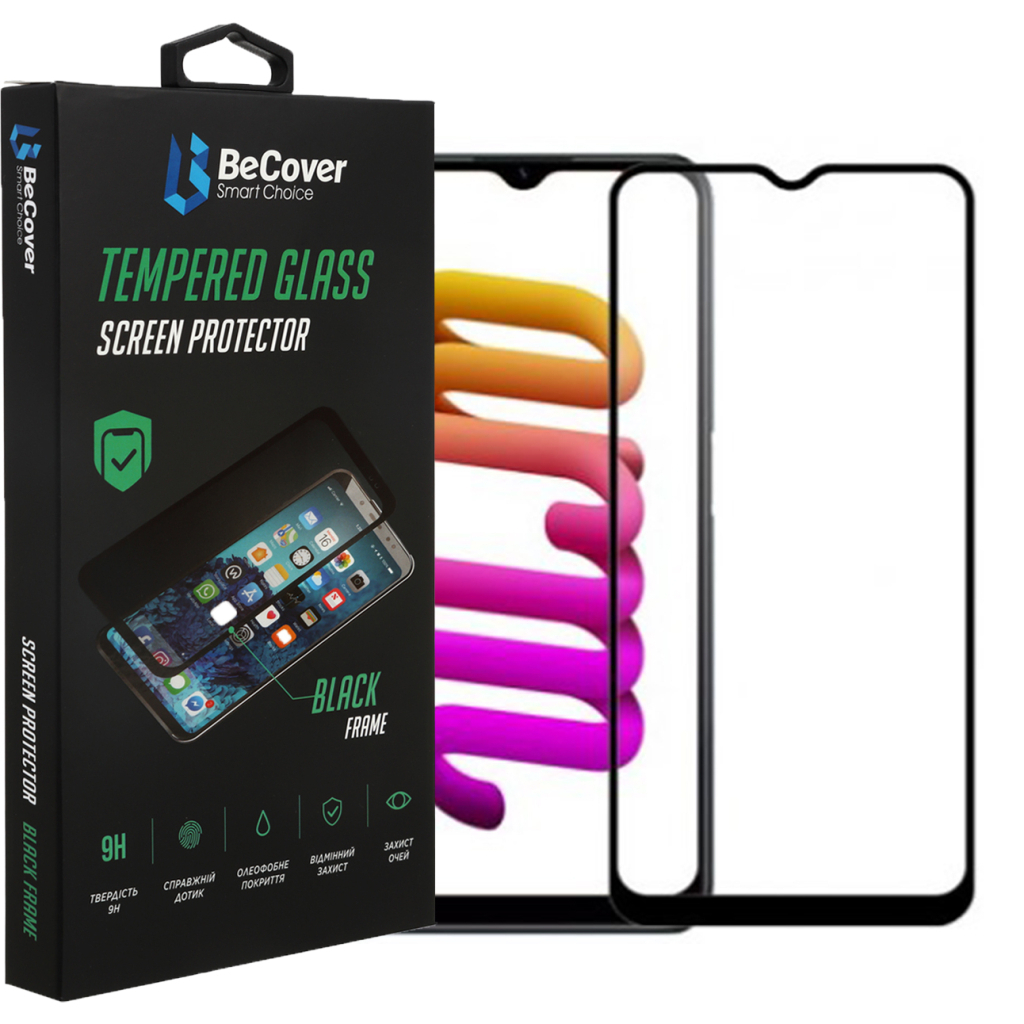 Защитное стекло BeCover для Realme C30/C30s/C33 Black (708568) фото1