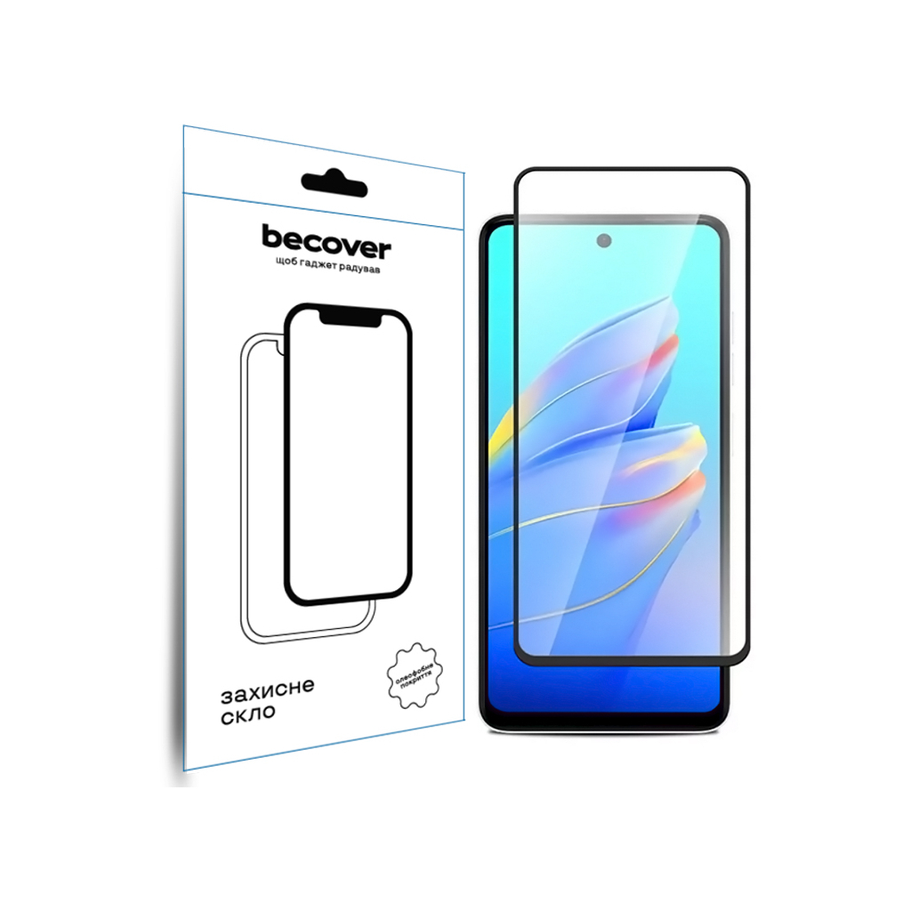 Защитное стекло BeCover для Tecno Spark Go 1 (KL4) Black (712318) фото1