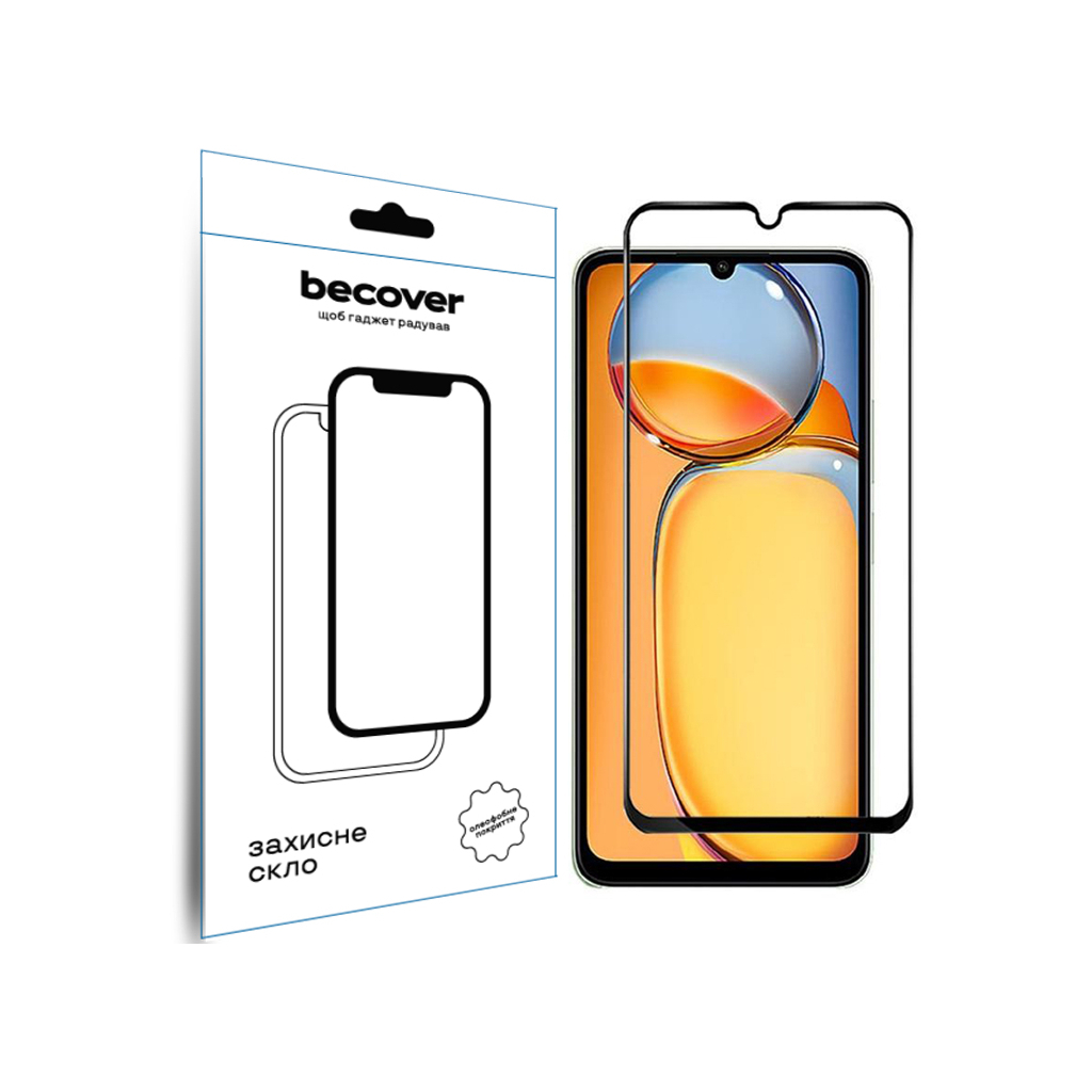 Захисне скло BeCover для Realme C63 Black (711794) фото1
