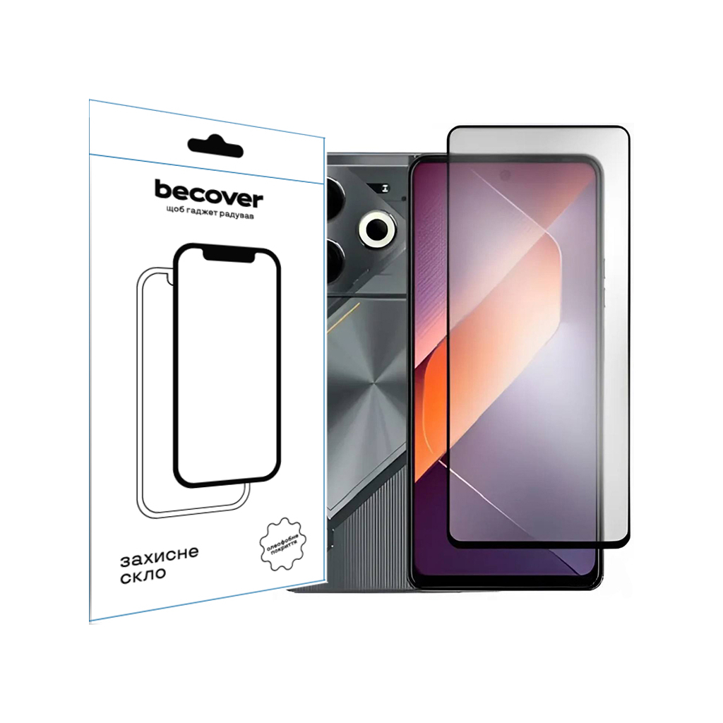 Захисне скло BeCover для Tecno Pova 6 (LI7) Black (711580) фото1