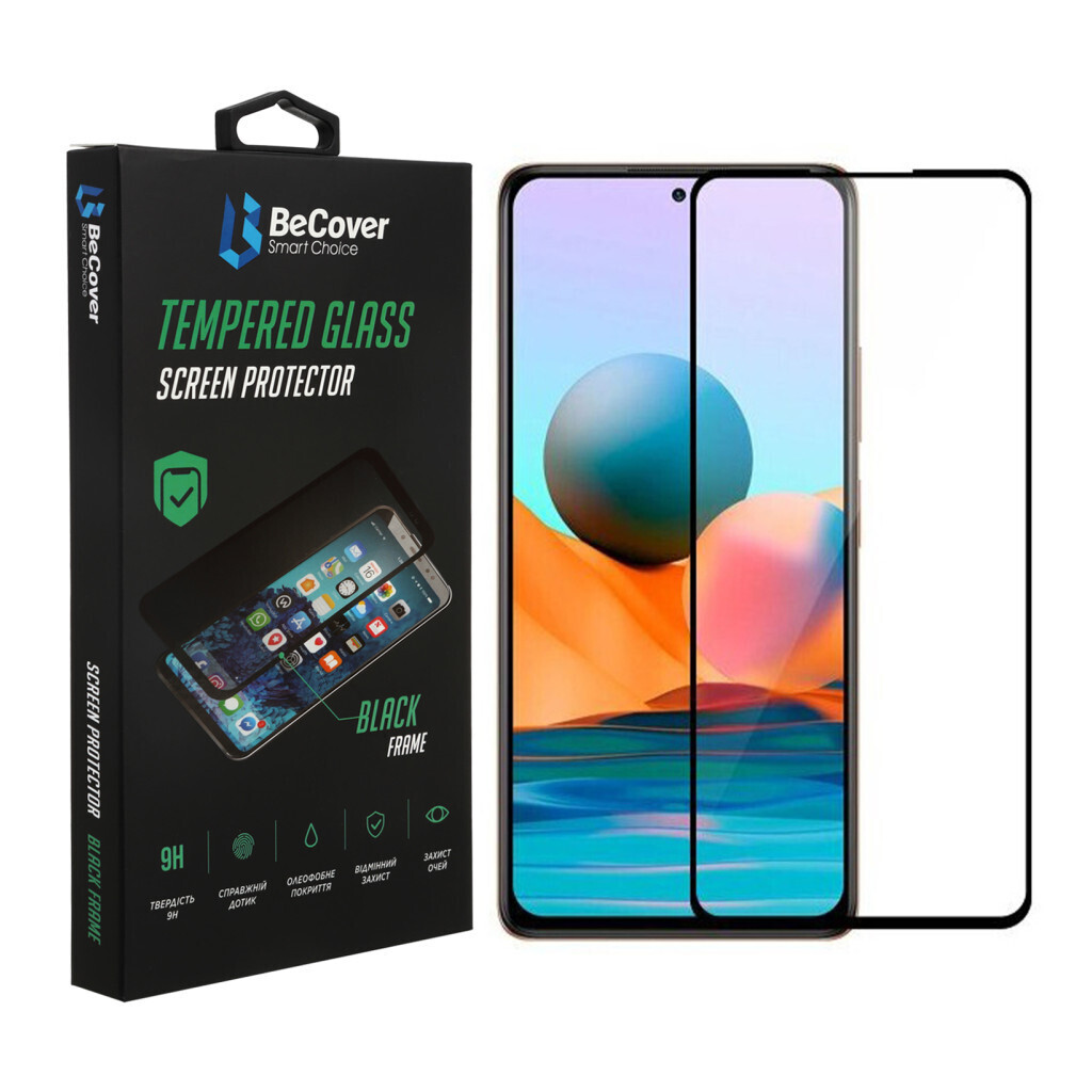 Захисне скло BeCover для Xiaomi Redmi Note 10 5G Black (706653) фото1