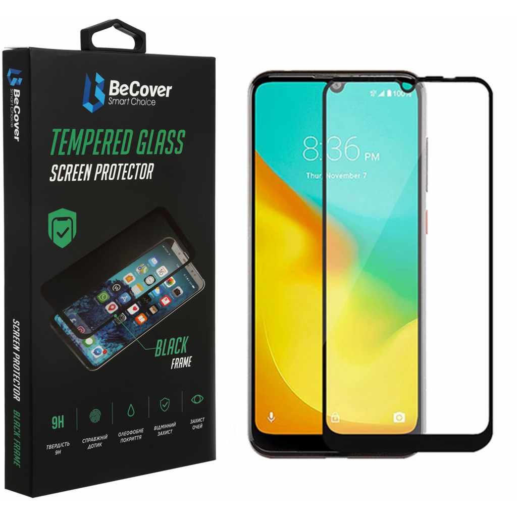 Защитное стекло BeCover для ZTE Blade A51/A71 Black (706670) фото1