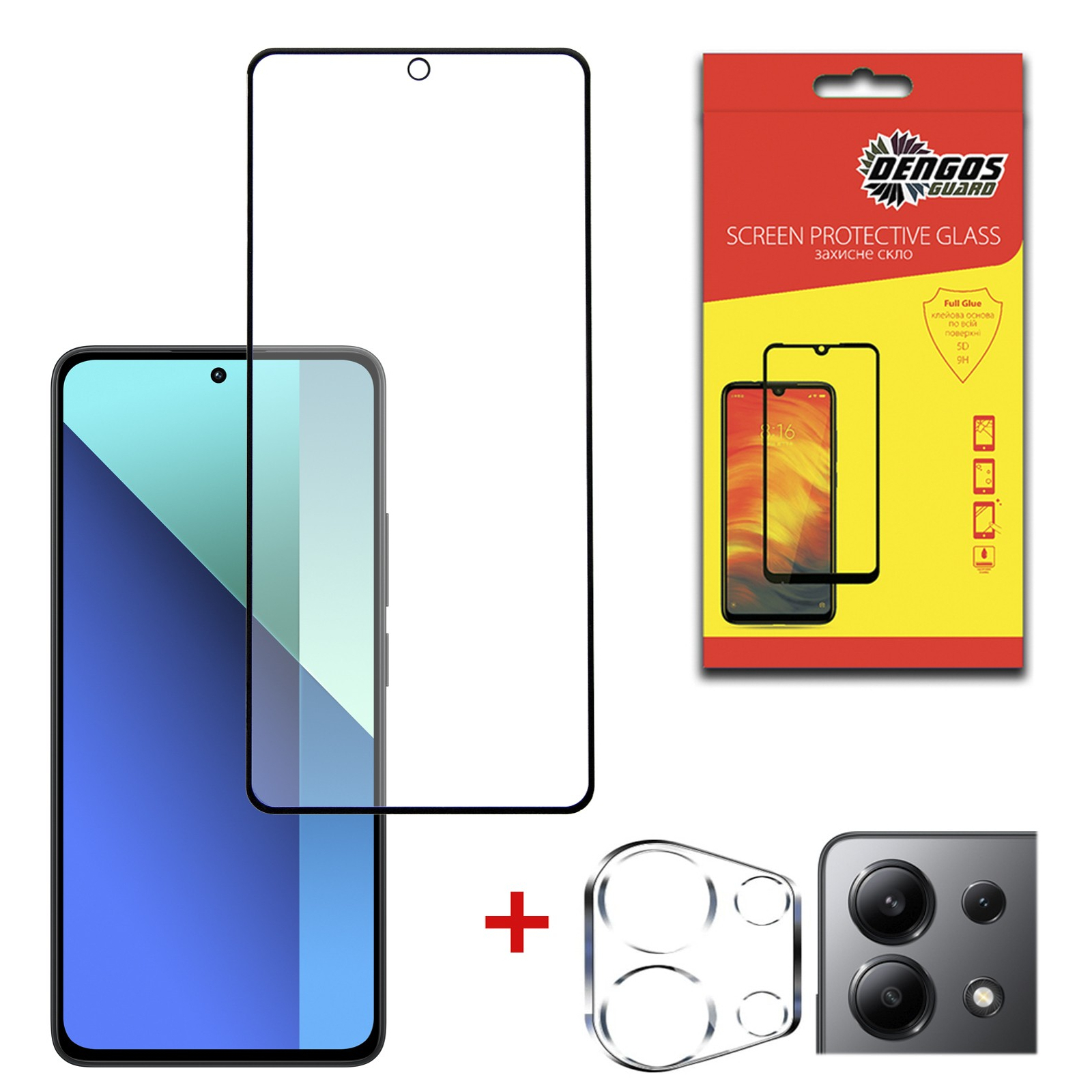 Захисне скло Dengos для Xiaomi Redmi Note 13 4G Black Full Glue (DG-TGSCP-01) фото1