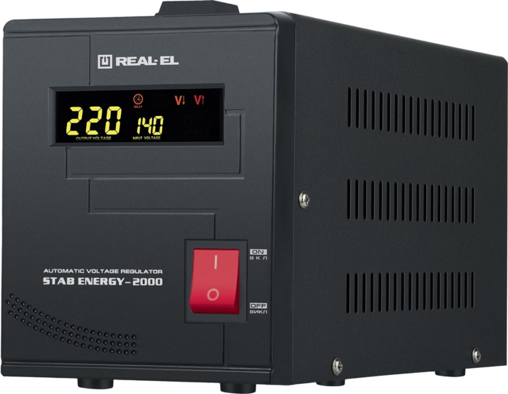 Стабилизатор напряжения REAL-EL Stab Energy-2000 Black (EL122400013)