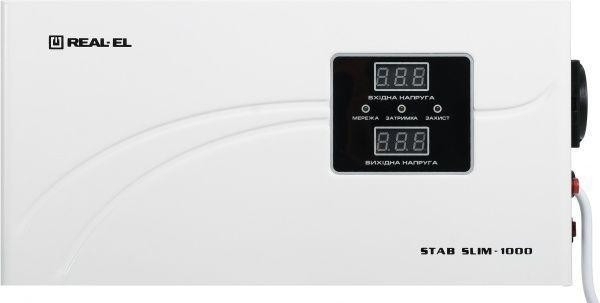 Стабилизатор напряжения REAL-EL Stab Slim-1000 White (EL122400007) фото1
