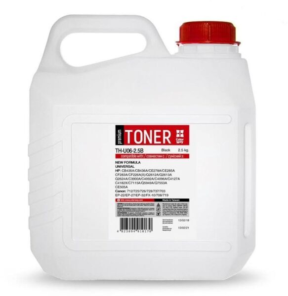 Тонер ColorWay HP LJ 1005/2035/1010/M402/426 Premium 2,5 кг (TH-U06-2.5B)