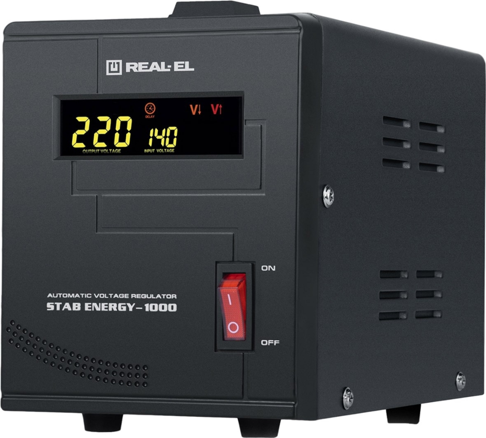 Стабилизатор напряжения REAL-EL Stab Energy-1000 Black (EL122400012) фото1