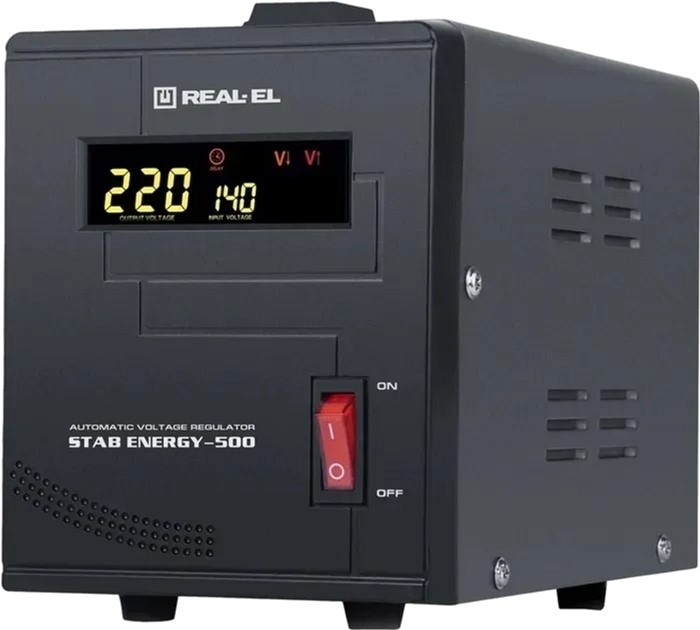 Стабилизатор напряжения REAL-EL Stab Energy-500 Black (EL122400011) фото1