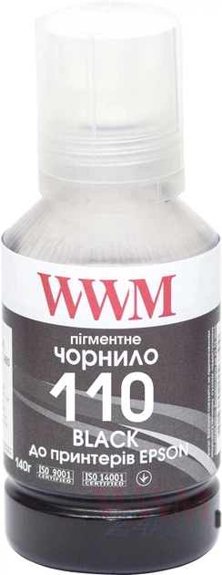 Чернила WWM Epson M1100/M1120 Black Pigment 140 г (E110BP) фото1