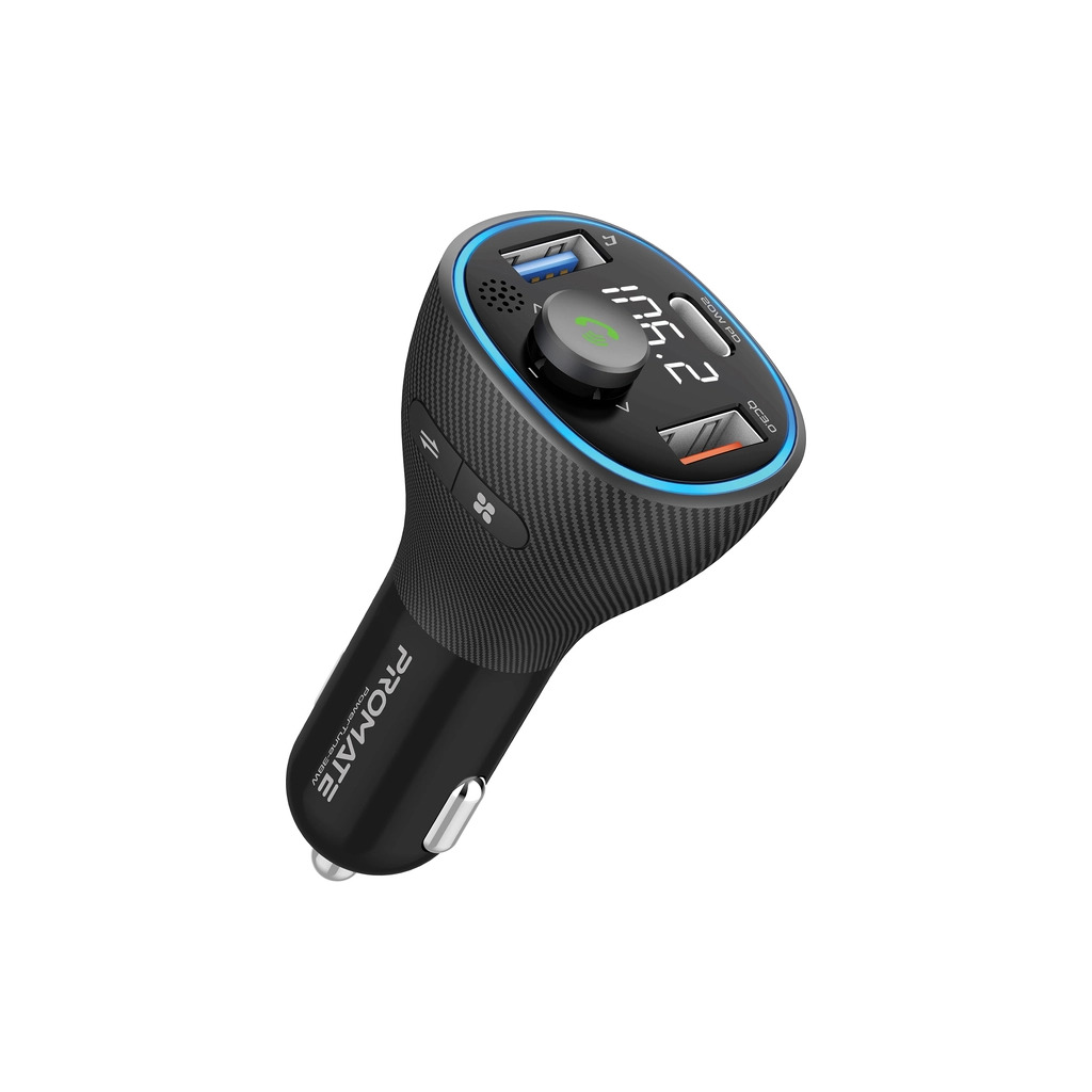 FM-трансмітер Promate PowerTune-38w Black фото1