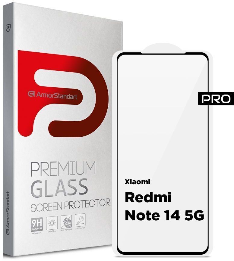 Защитное стекло Armorstandart Pro Xiaomi Redmi Note 14 5G Black (ARM83175) фото1