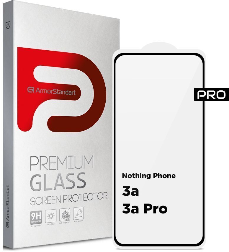 Скло захисне Armorstandart Pro Nothing Phone (3a) / (3a) Pro Black (ARM85466) фото1