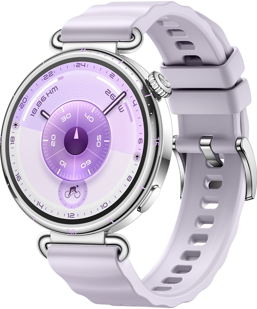 Смарт-годинник Huawei Watch GT 6 41mm Steel with Purple Fluoroelastomer Strap (55020FTM) фото1