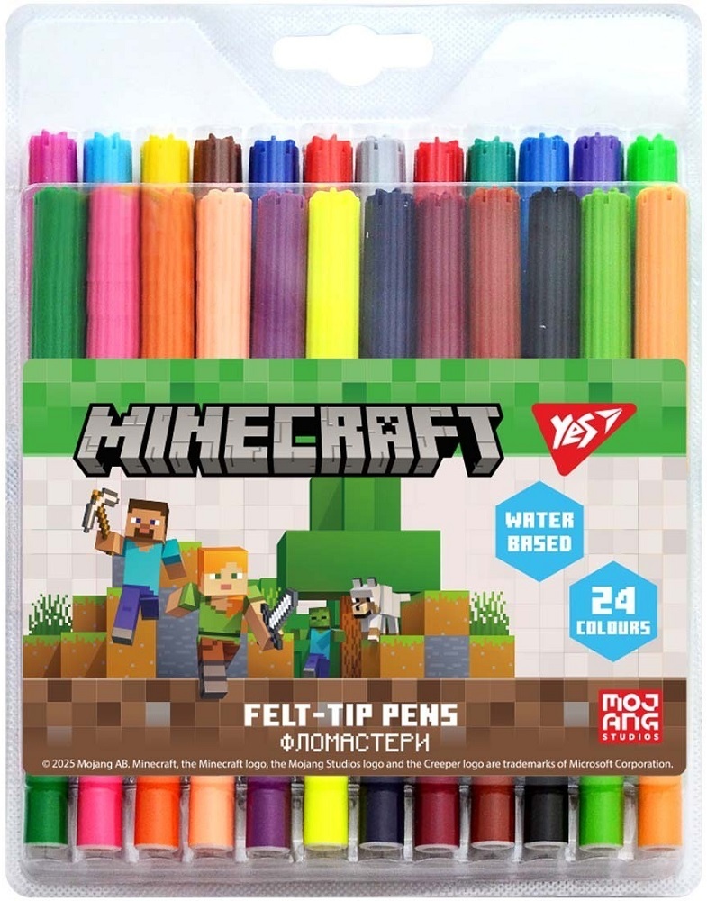 Фломастери Yes Minecraft 24 кольорів (650571) фото1