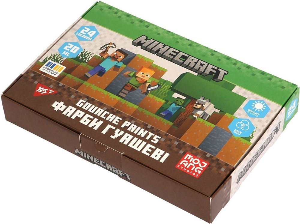 Гуашеві фарби Yes Minecraft 24 кольорів по 20 мл (230409) фото1