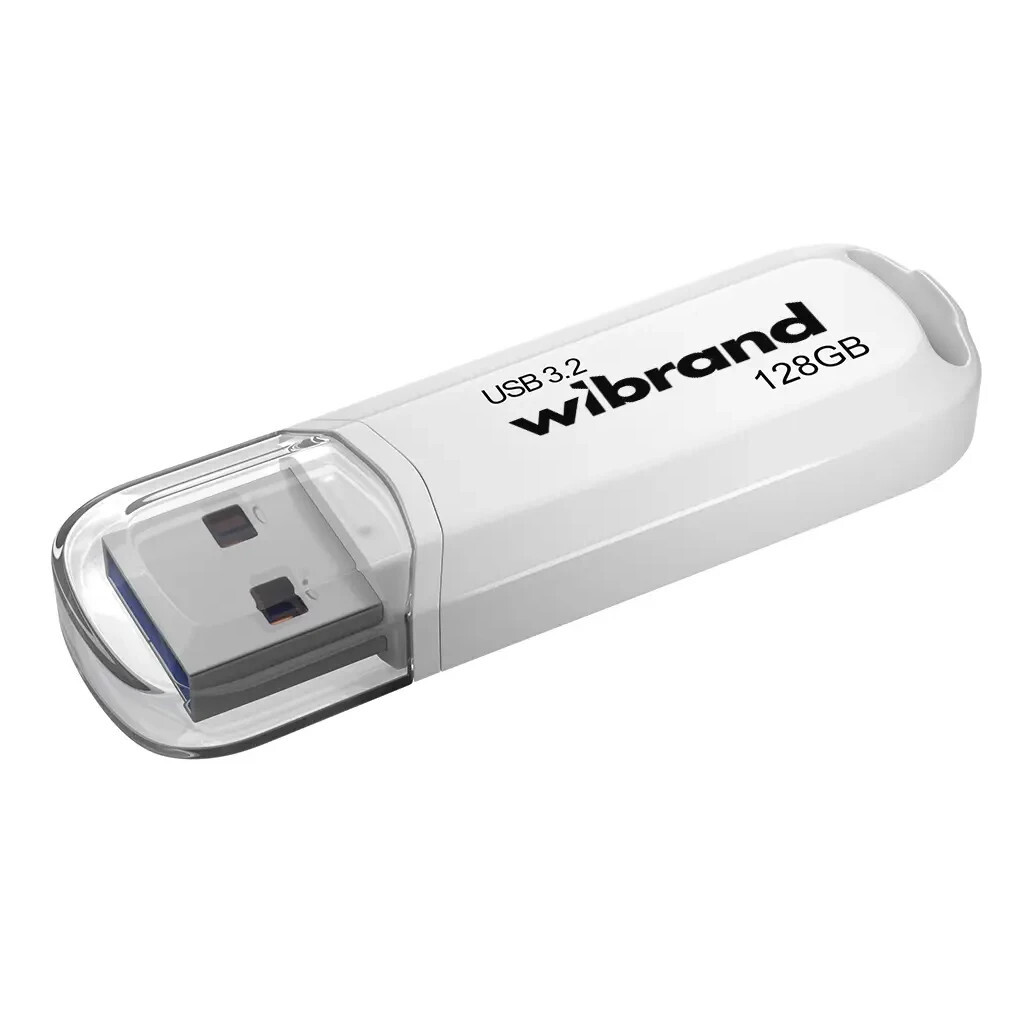 USB флеш накопичувач Wibrand 128GB Marten White USB 3.2 Gen 1 (USB 3.0) (WI3.2/MA128P10W) фото1