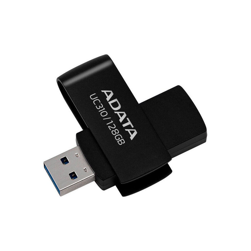 USB флеш накопичувач ADATA 128GB UC310 USB 3.2 Black (UC310-128G-RBK) фото1