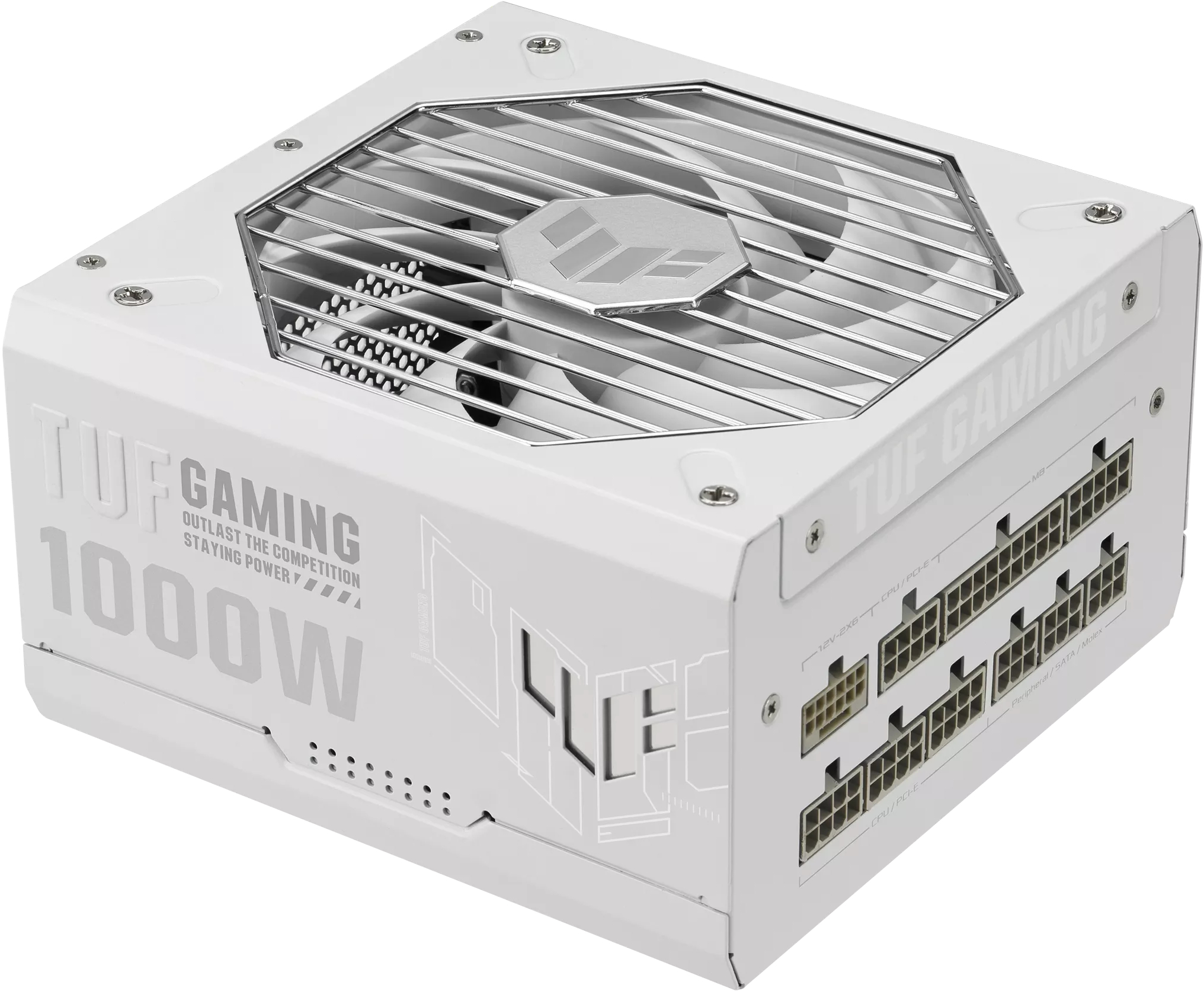 Блок живлення Asus TUF-GAMING-1000G-WHITE PCIE5 1000W Gold (90YE00S5-B0NA00) фото1