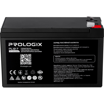 Акумуляторна батарея Prologix 12V 7AH AGM (PL12-7) фото1
