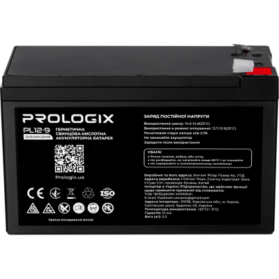 Акумуляторна батарея Prologix 12V 9AH AGM (PL12-9) фото1