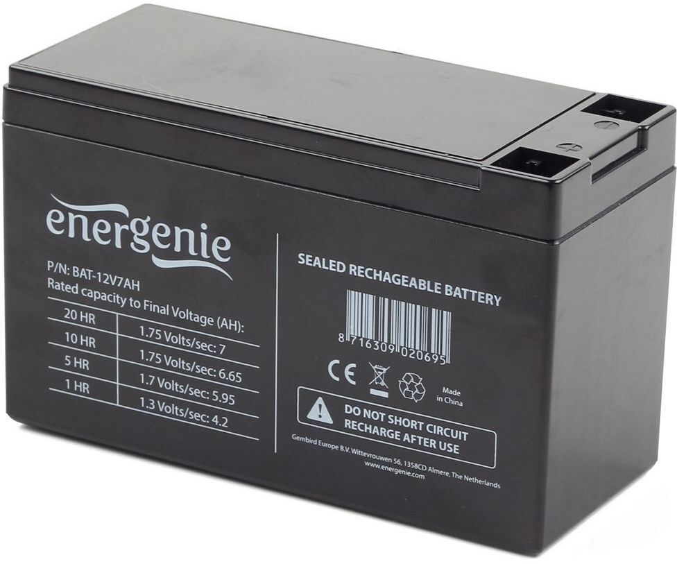 Аккумуляторная батарея EnerGenie 12V 7AH AGM (BAT-12V7AH)