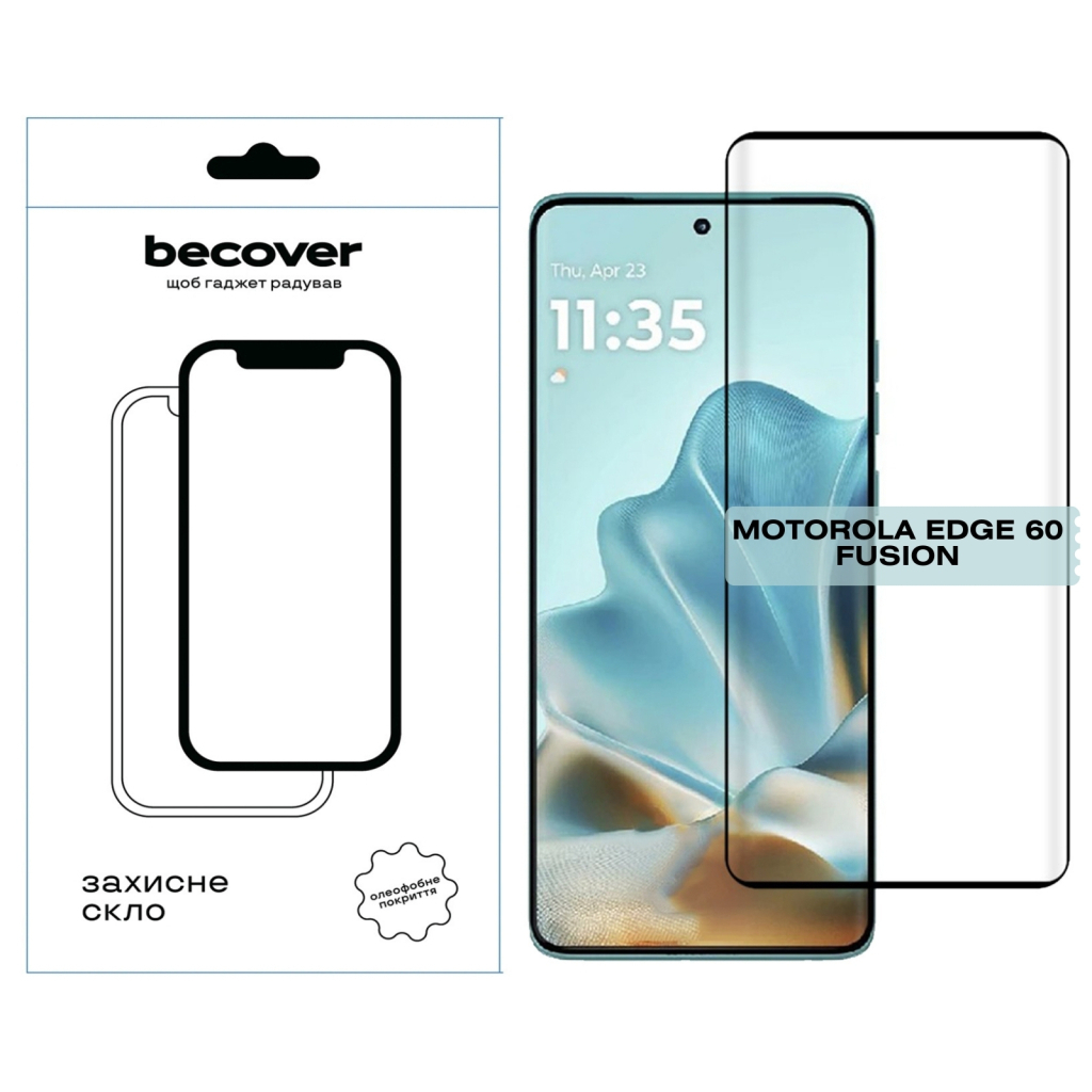 Защитное стекло BeCover EDGE Motorola Edge 60 Fusion Black (714770) фото1
