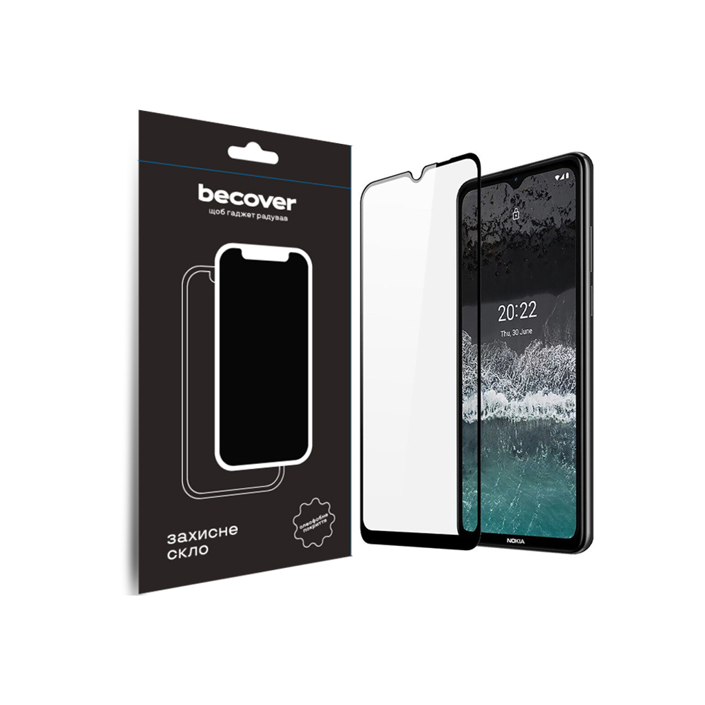 Захисне скло BeCover Nokia C21 Black (709741) фото1