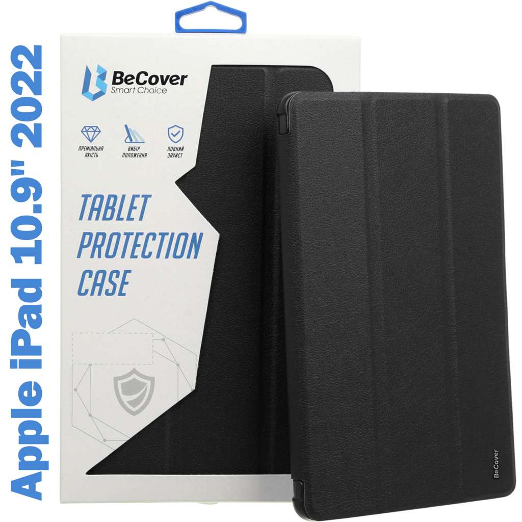Чехол-книжка BeCover Tri Fold Soft для Apple iPad 10.9 (2022) Black (708518) фото1