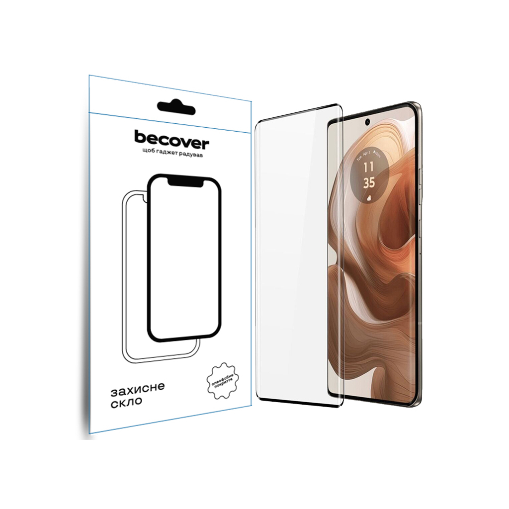 Захисне скло BeCover Motorola Edge 50 Ultra Black (712345) фото1