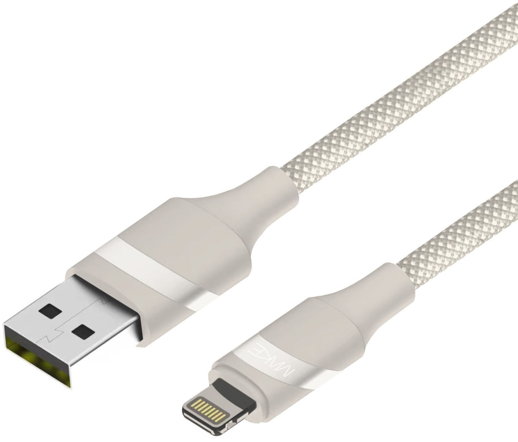 Кабель MakeFuture USB to Lightning 2.4A 1м Braid Beige (MCB-LB1BG) фото1