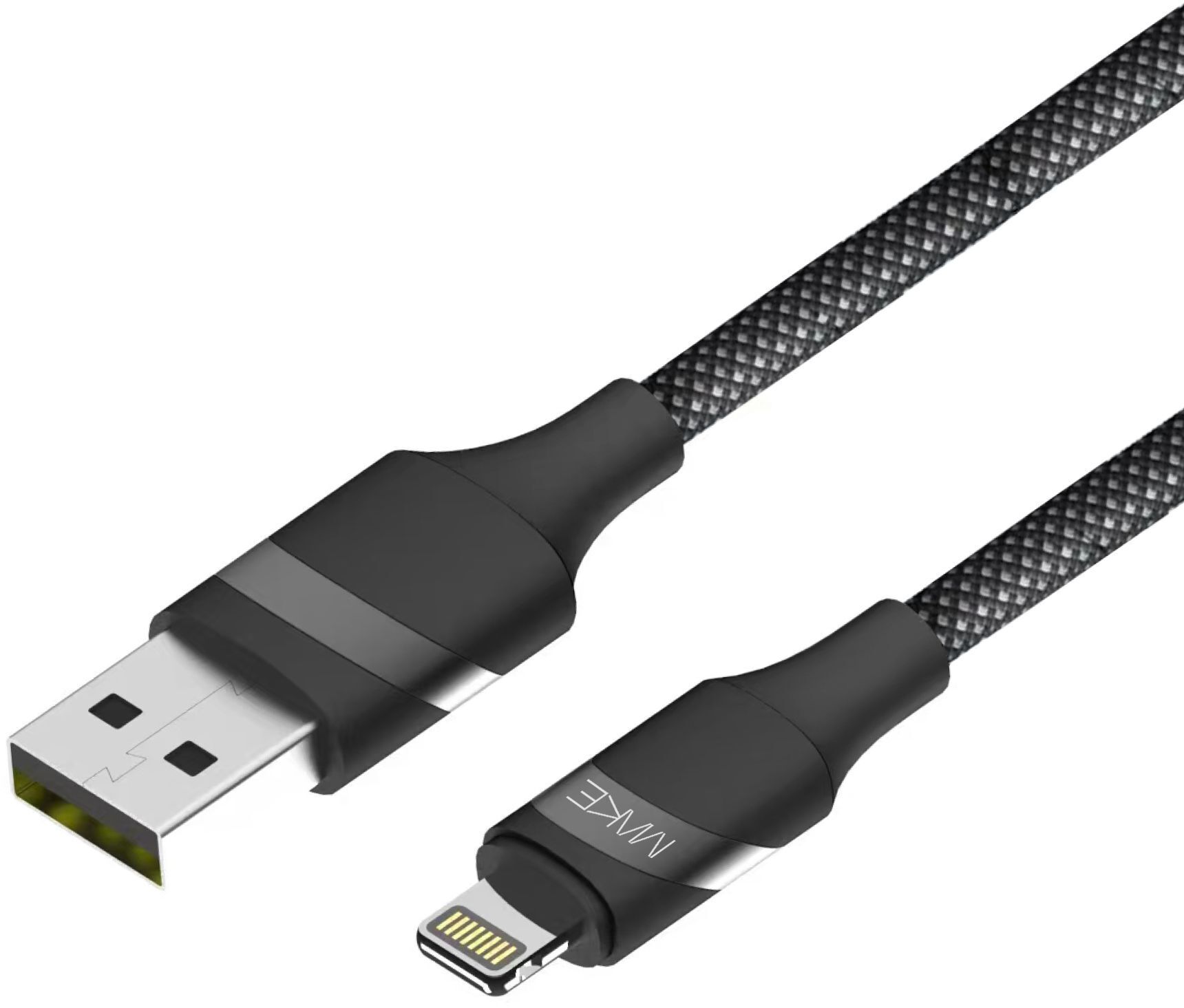 Кабель MakeFuture USB to Lightning 2.4A 1м Braid Black (MCB-LB1BK) фото1